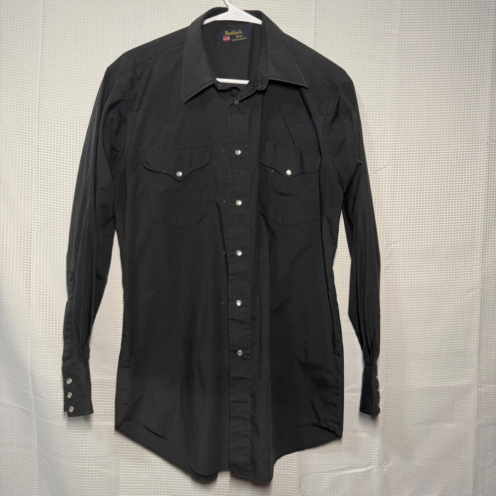 Black Long Sleeve Western Button-Down Shirt